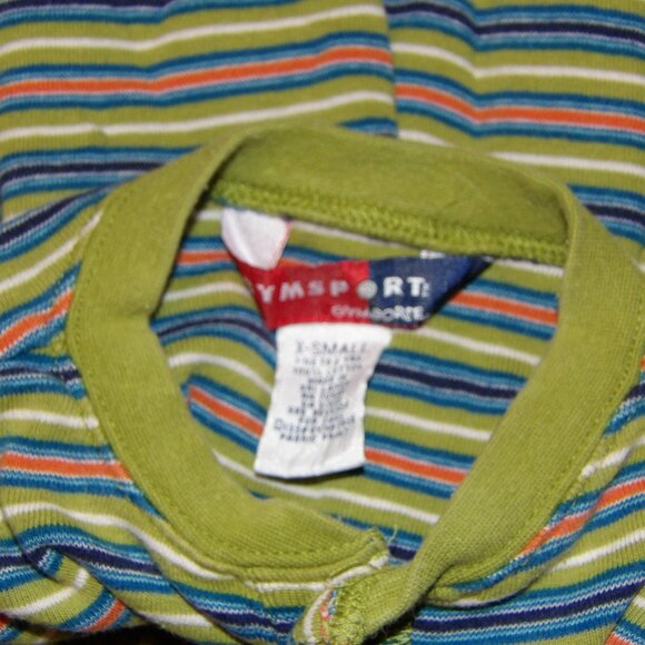 Gymsport Gymboree XS Green Striped Bodysuit One Piece Romper Vintage 1998 - Picture 4 of 4